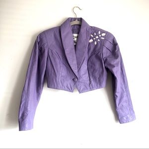 Vintage Chia purple leather cropped jacket